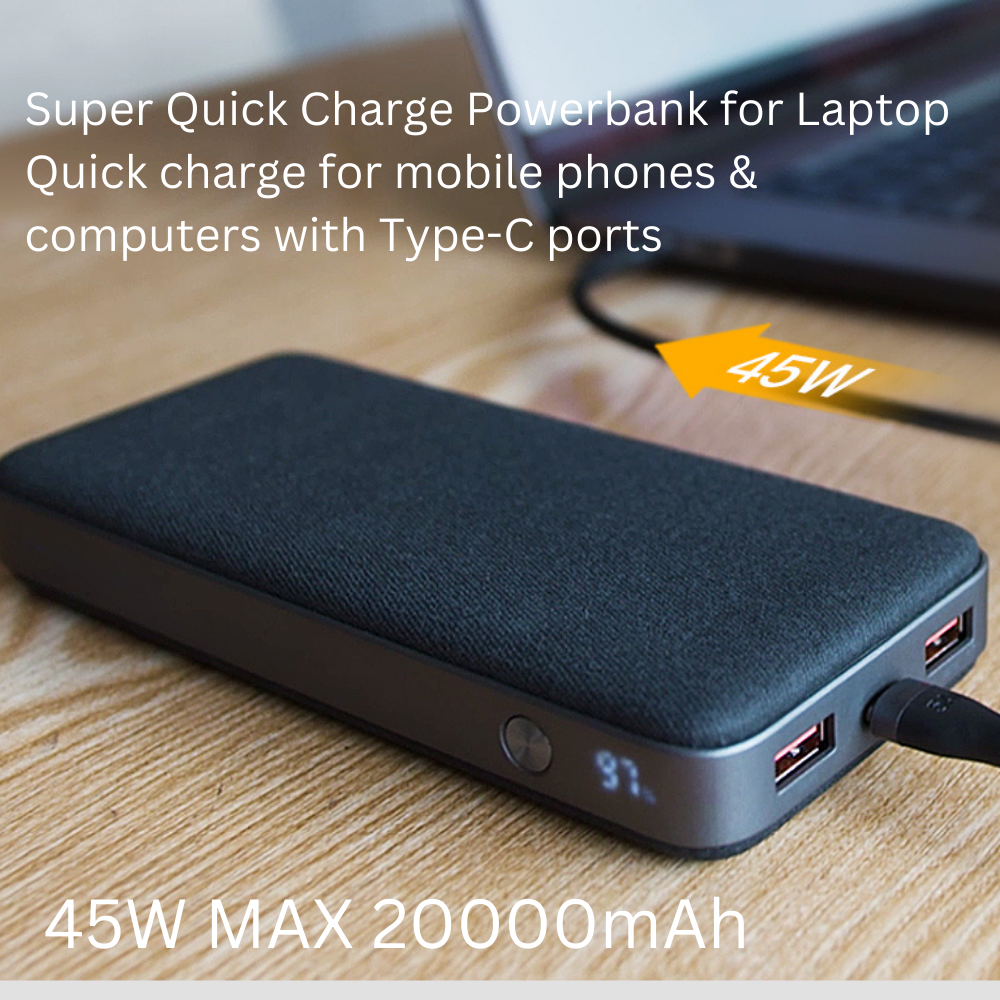 Top! E45 Powerbank 20000mAh Super Fast charge QC4.0 PD 45W สีนํ้าเงิน / Blue