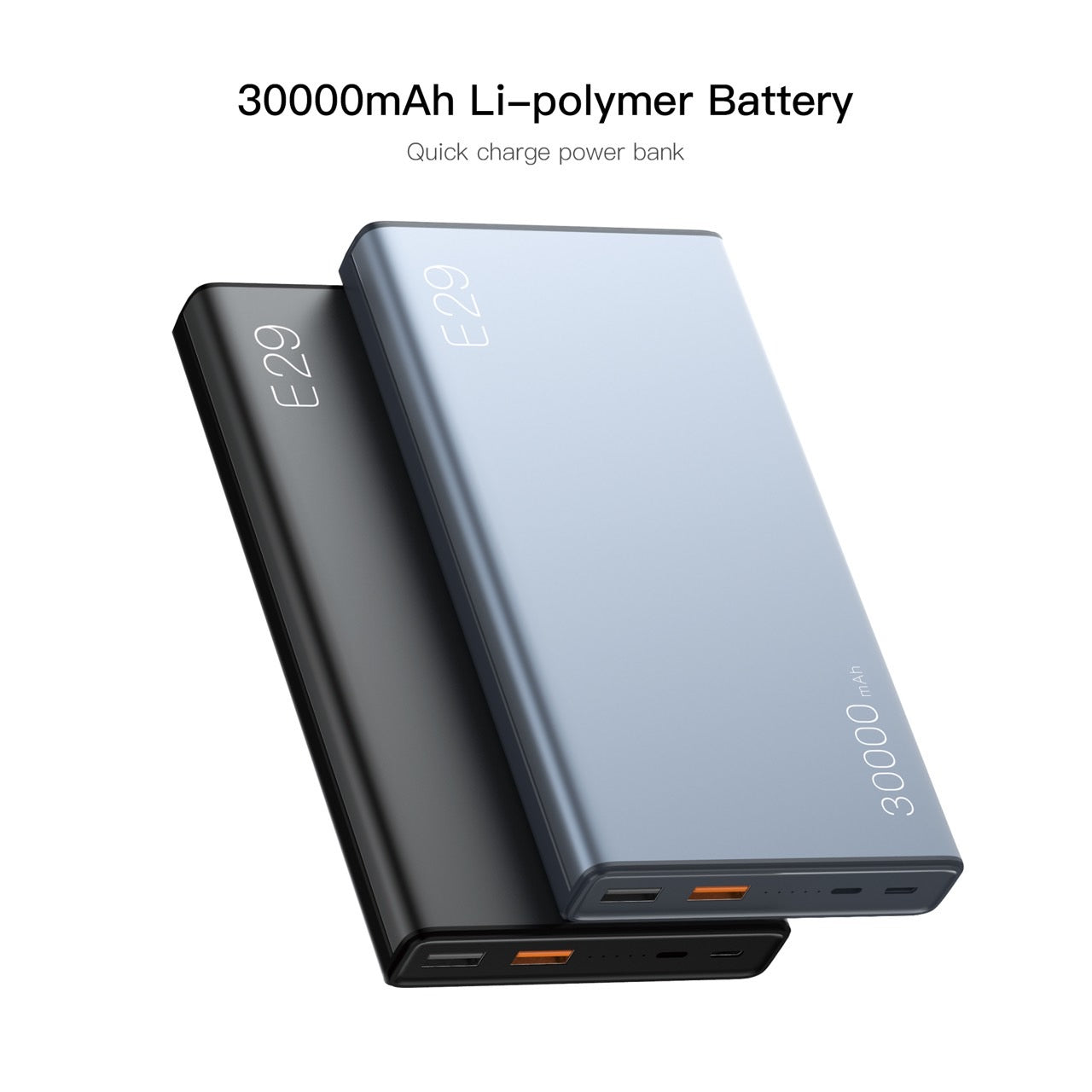 E29 Powerbank 30000mAh Fast Charge QC3.0 PD 20W แถมซอง & สายชาร์จ สินค้าส่งฟรี!