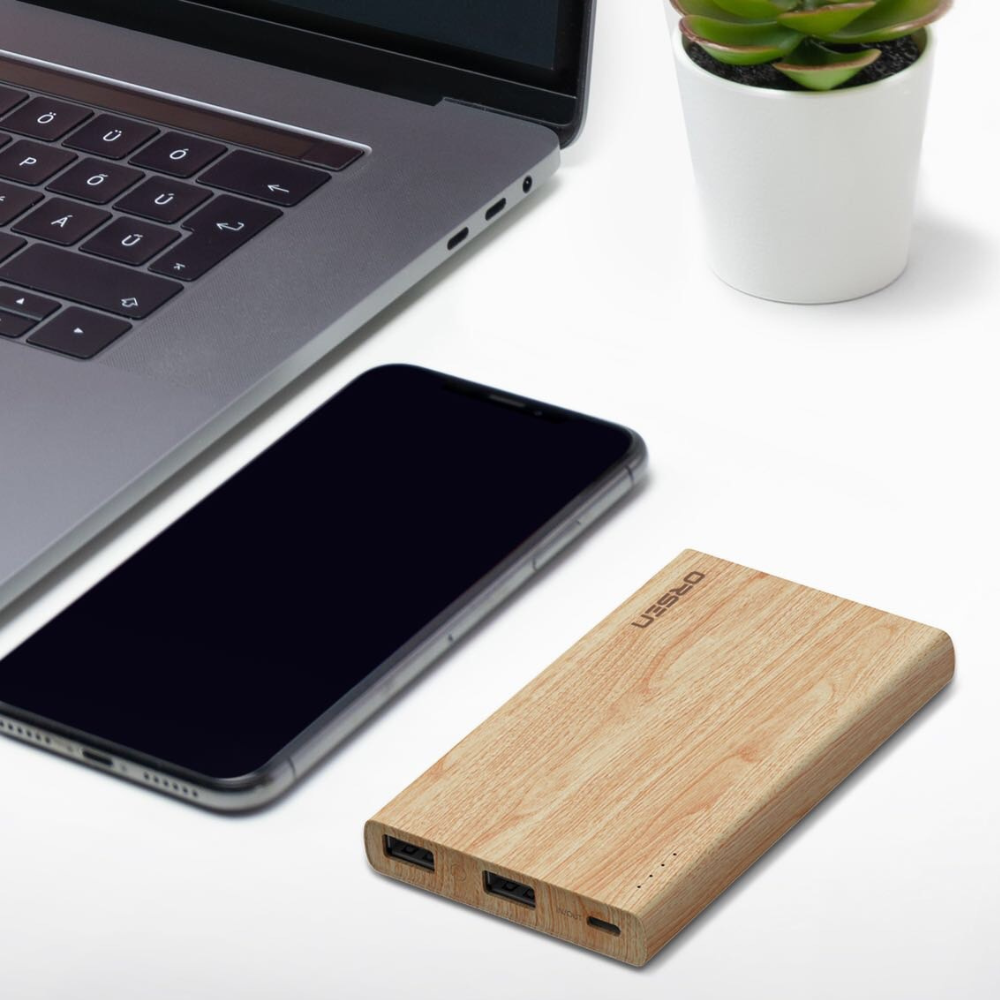 ใหม่ upgrade! E12 PRO 11000mAh PD 20W สีลายไม้ / Wood แถมซอง & สายชาร์จ จัดส่งฟรี!