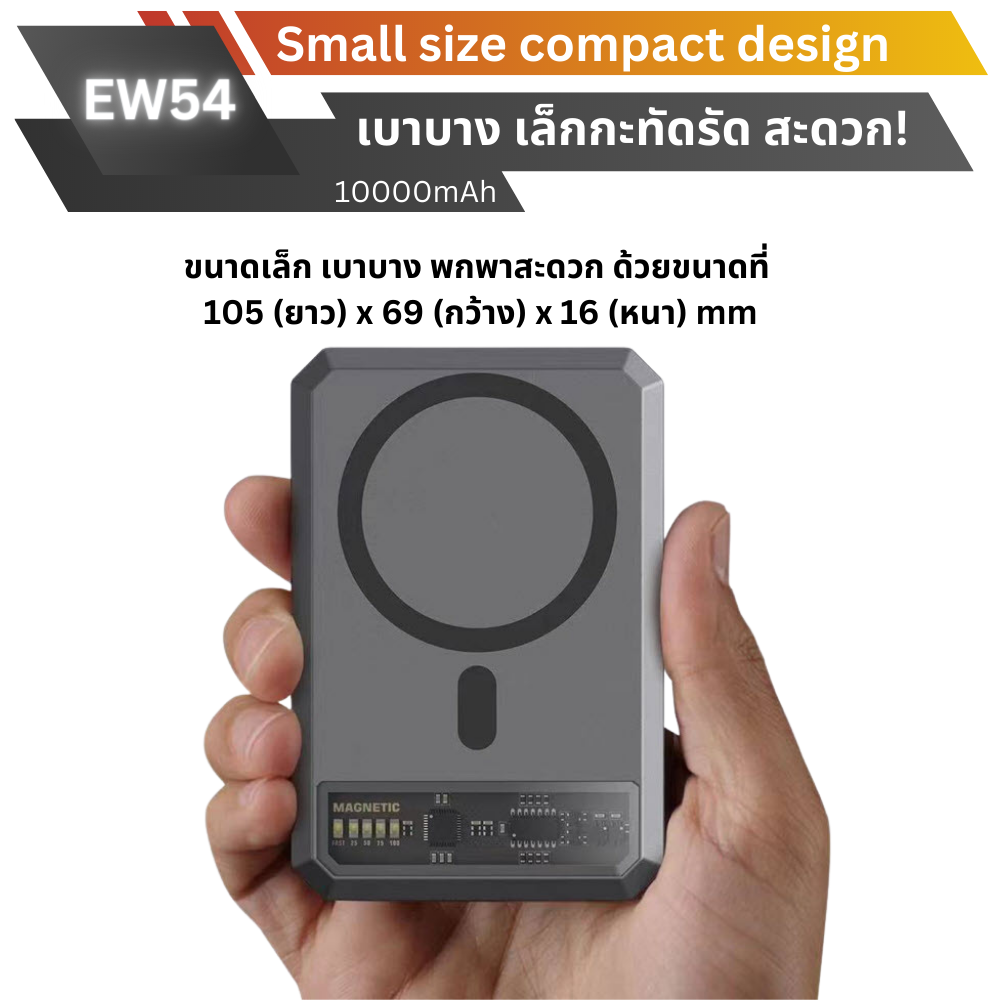 Combo set! EW54 Powerbank 10000mAh ลดพิเศษยกเซตพร้อม Adapter & สายชาร์จเร็ว