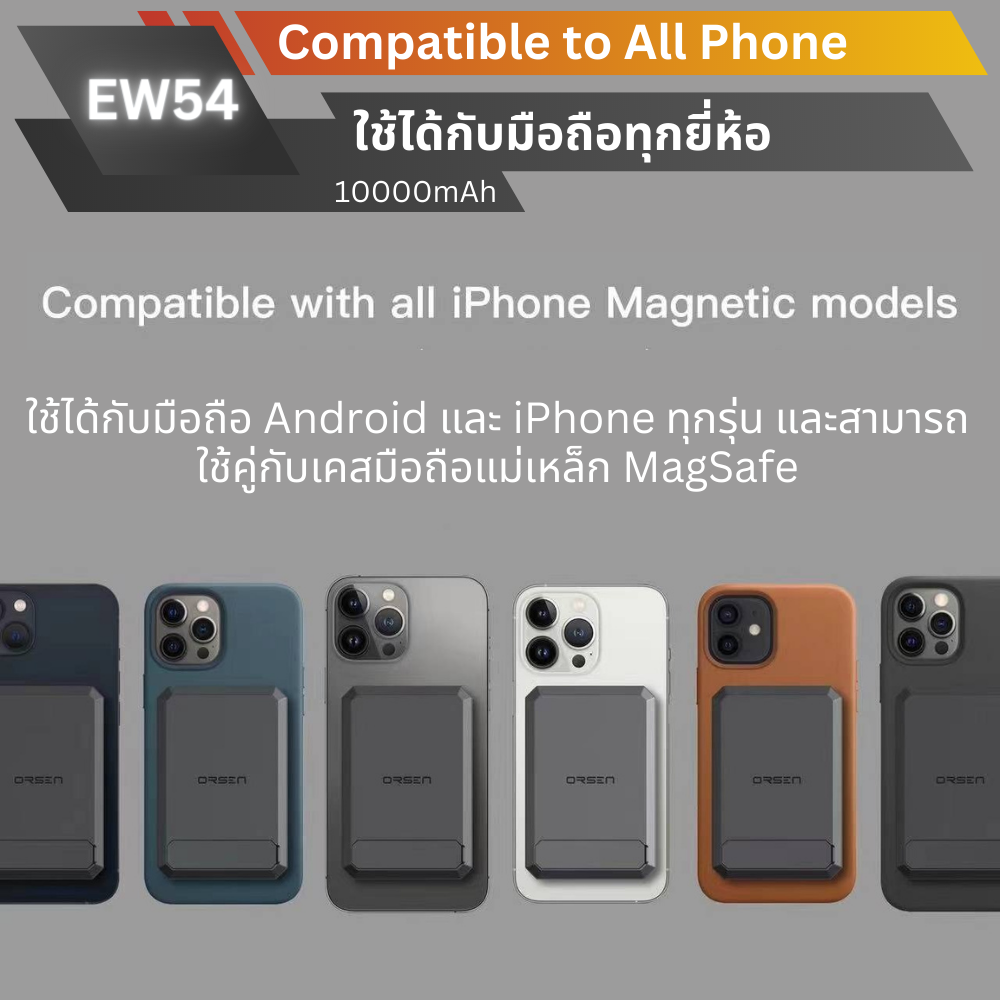 ใหม่ MagSafe! EW54 Magnetic Powerbank 10000mAh Fast charge PD 20W จัดส่งฟรี!