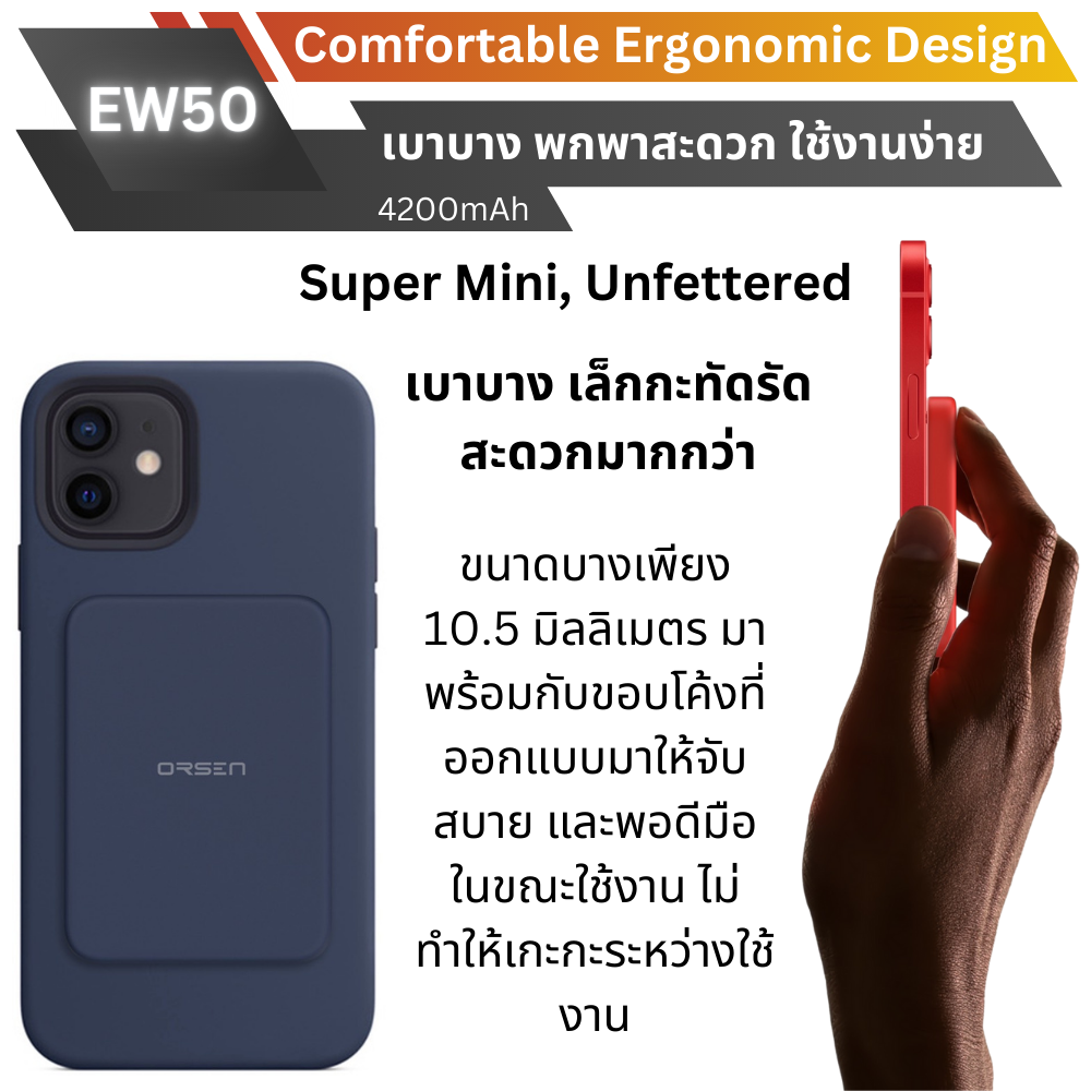 ใหม่ MagSafe! EW50 Magnetic Powerbank 4200mAh Fast charge PD 15W จัดส่งฟรี!