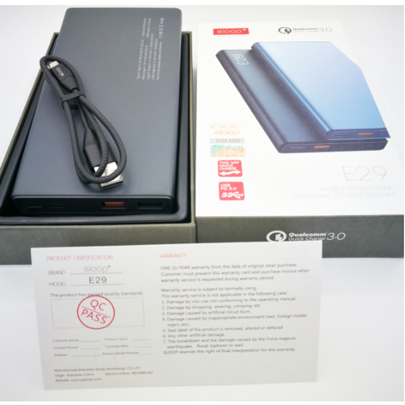 E29 30000mAh สีเทา / Grey แถมซอง & สายชาร์จ สินค้าส่งฟรี!