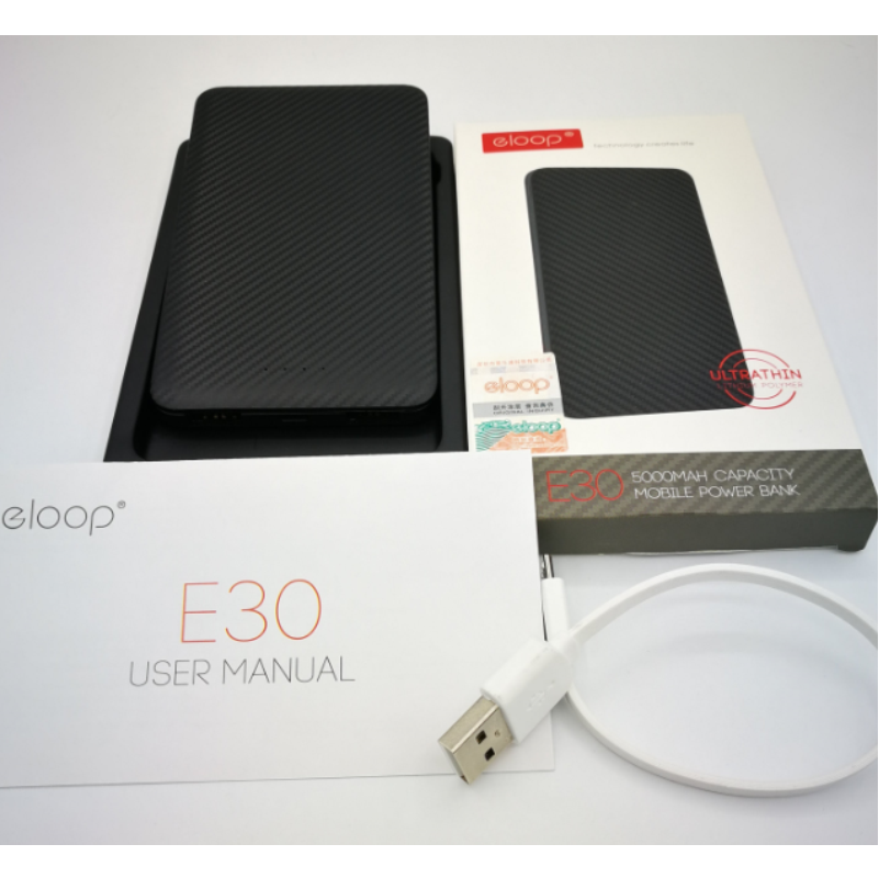 Combo Set โปรโมชั่น! E30 5000 mAh สีขาว & ดำ 2 ชิ้น แถมสายชาร์จ ส่งฟรี !